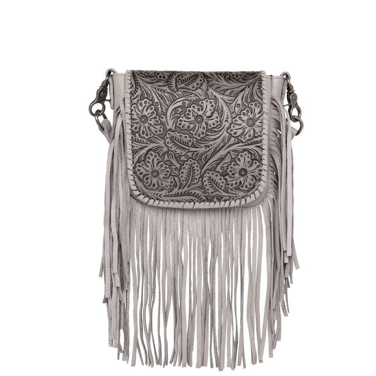 Montana West Genuine Leather Tooled Collection Fringe