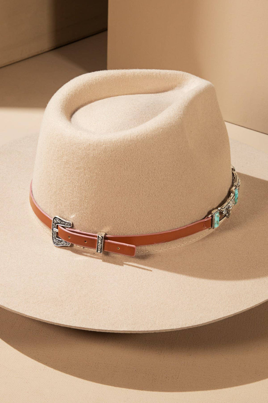 Semi Stone & Metal Steer Head Hat Band