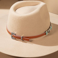 Semi Stone & Metal Steer Head Hat Band