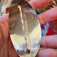 Handcrafted Turquoise, Coral & Sterling Silver Concho Hair Pin