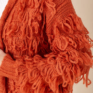 Orange Fringe Cardigan