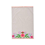 Floral Embroidered Tea Towel