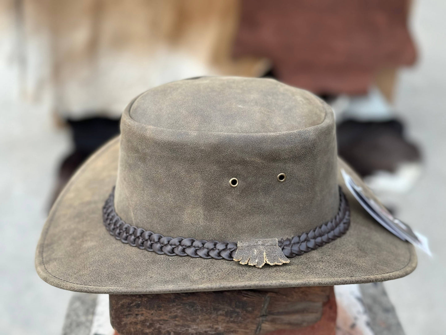 Gardiner Premium Leather Packable Outback Hat