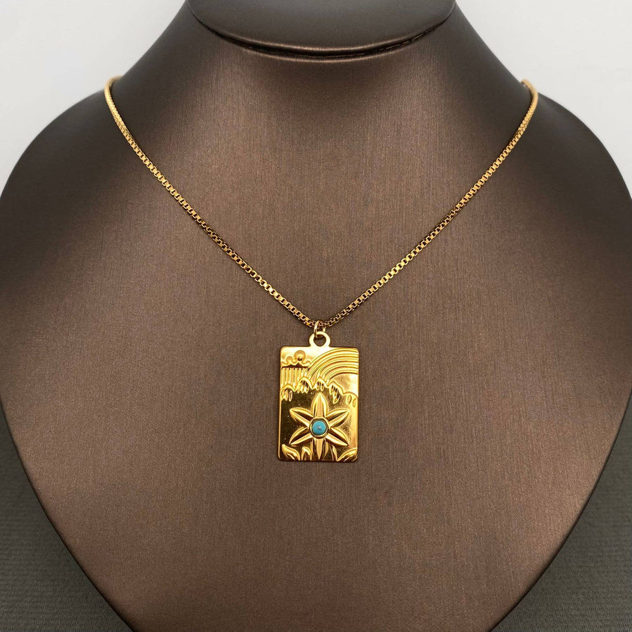 18K GP S.Steel Charm Necklace