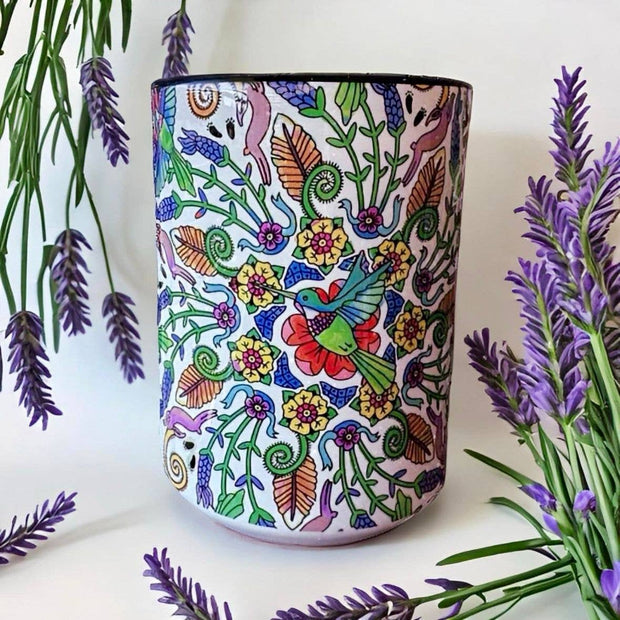 Lavender Hummingbird mandala 15 oz Mug