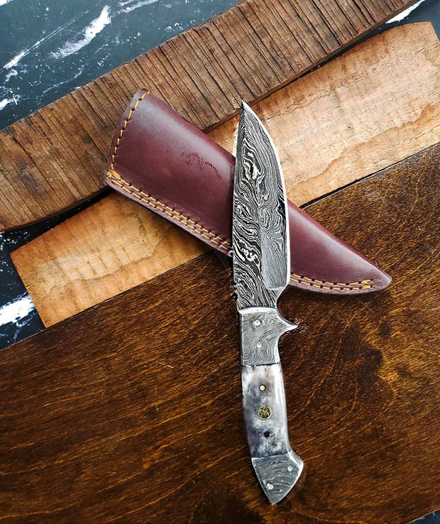 Damascus Steel full tang dyed Bone grip handle