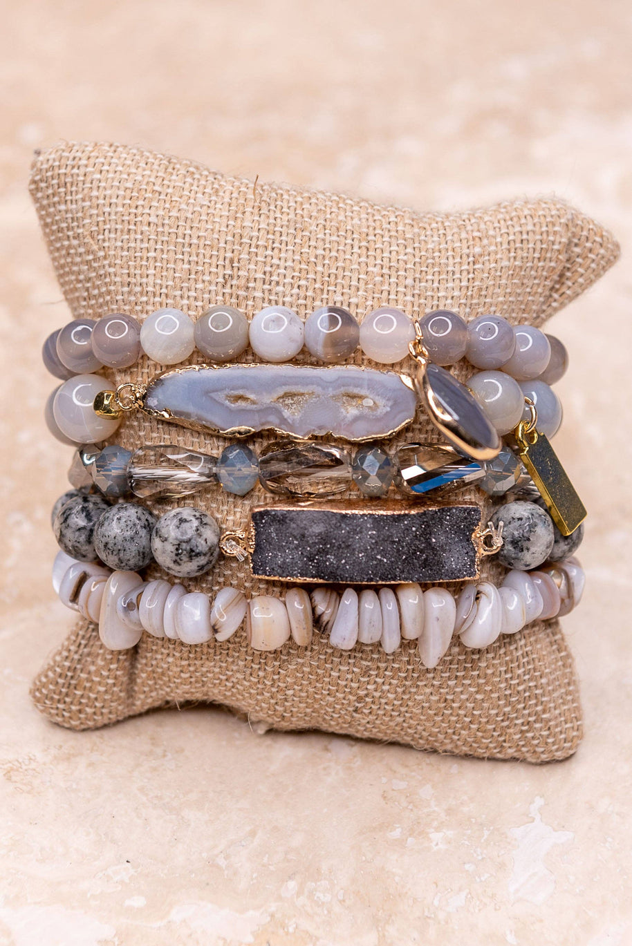 Leona Bracelet Set in Gray