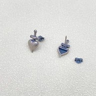 S925 Sterling Silver Sword Piercing Through Heart Earring-