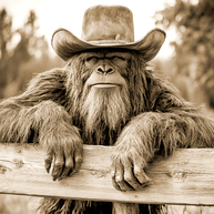 Cowboy Bigfoot Hanging Out Art Print