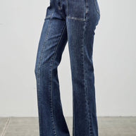 High-Rise Boot Cut Jeans Seam Detail