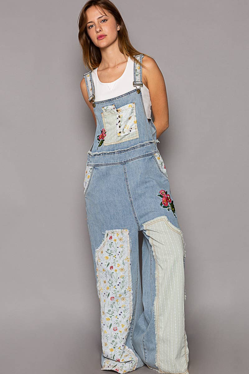 Patchwork Denim Overall
