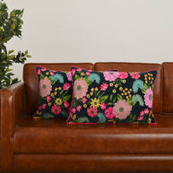 Embroidered Navy Pillow, 16 x 24