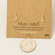 Gold Dipped Cowboy Theme Charms Chain Necklace