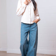 White Button Down with Embroidery