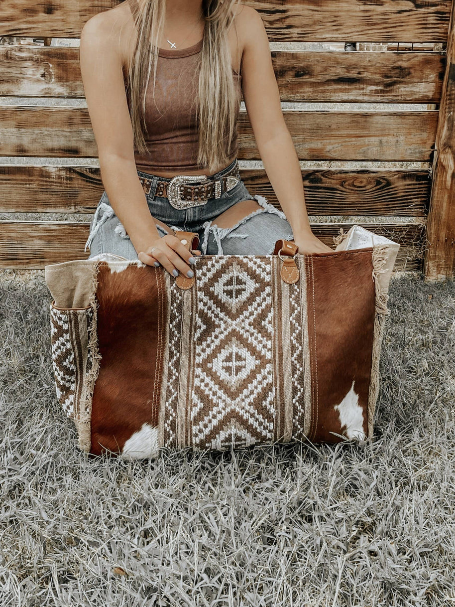Cowhide Myra Weekender Bag