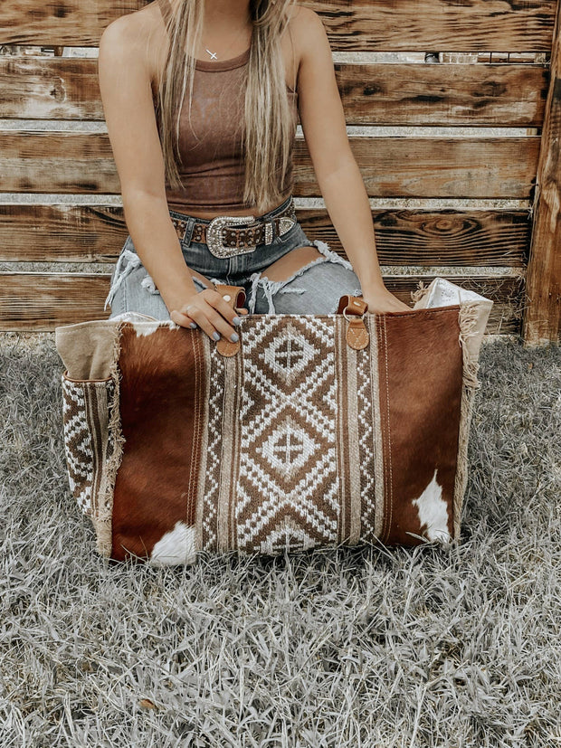 Cowhide Myra Weekender Bag