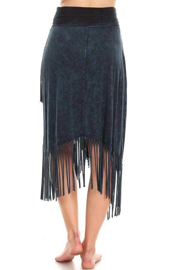 Stretch Fringe Skirt