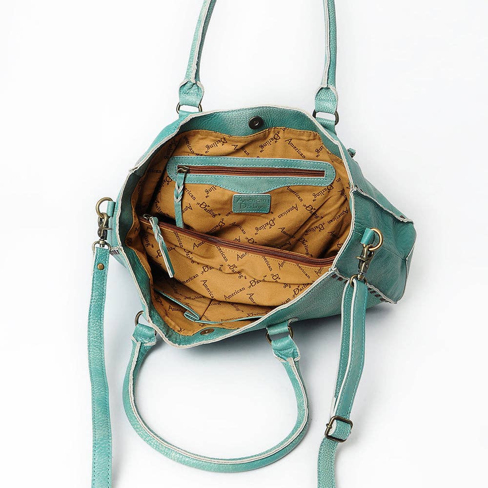 Genuine Leather Tote with Fringe