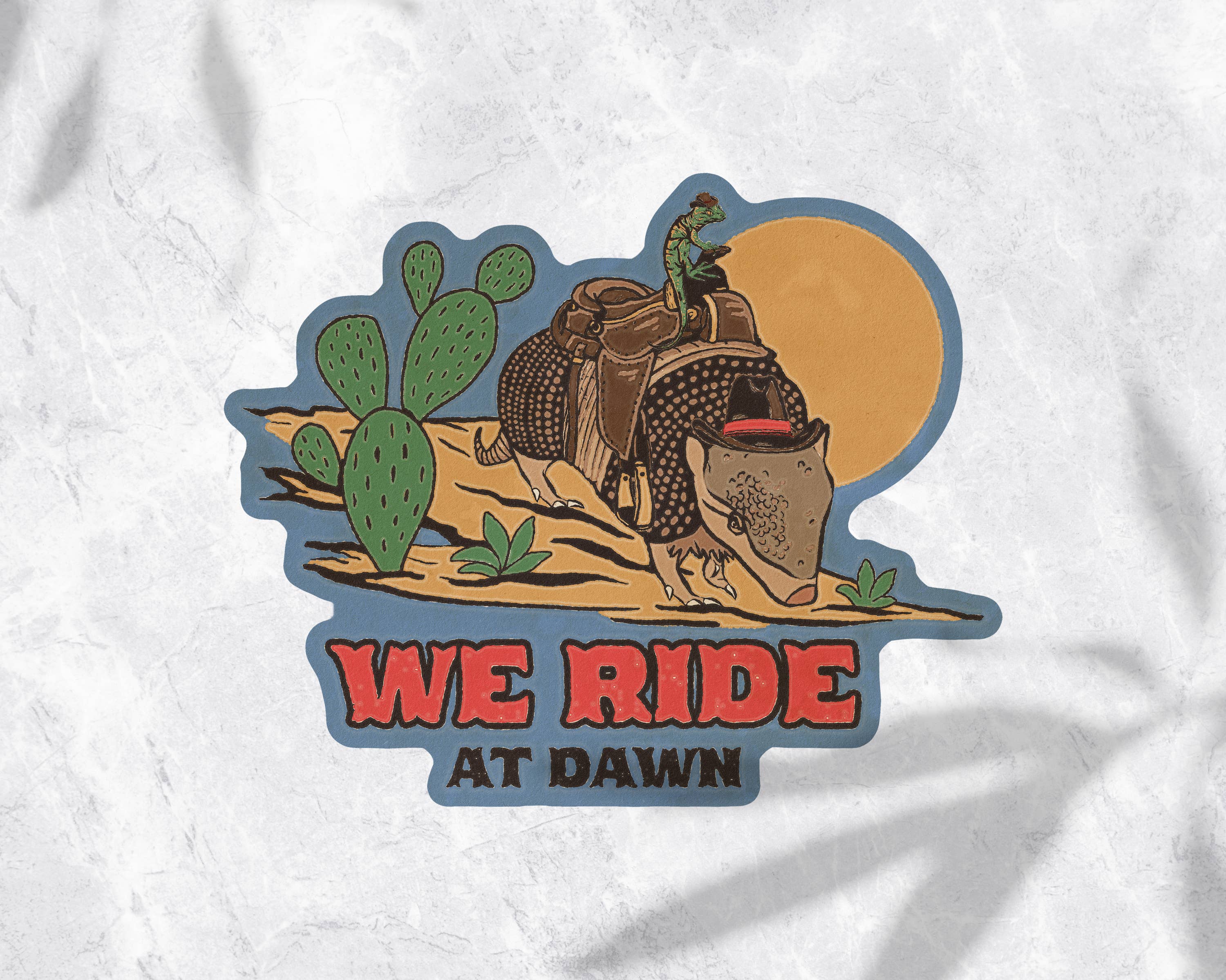 Armadillo Cowboy Sticker