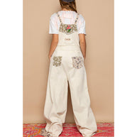 Pol Clothing Floral Patchwork Embroidery Overall
