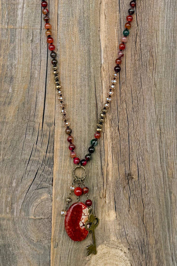 Suki Necklace - Fire Agate