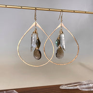 Multi-stone Hoop Earrings