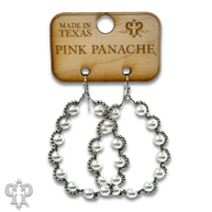 Wire wrapped pearl teardrop earrings