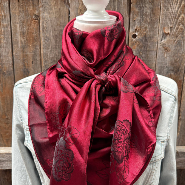 42X42"  Burgundy Jacquard XL Wild Rag WR3520