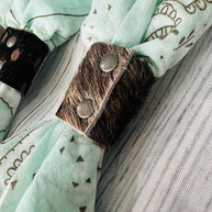 Mixed Metallic Cowhide Bandana Slides