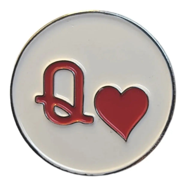 Sturdy Magnetic Heart Pin - Style Queen of Hearts