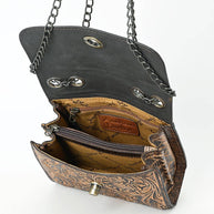 Tooled Leather Purse with Chain