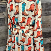 Got My Boots Western Bath Robe