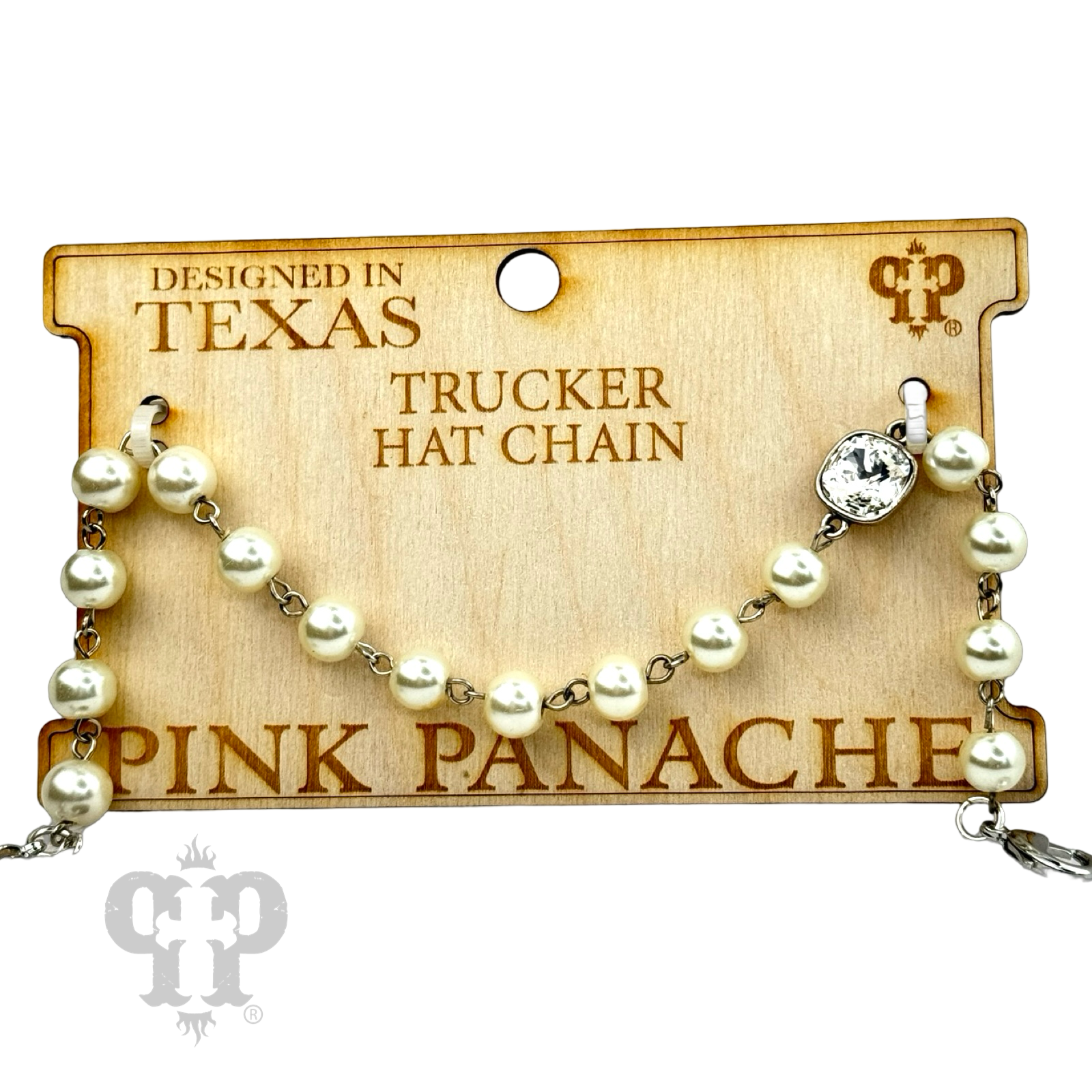 Swarovski® bead hat chain with pearl bead