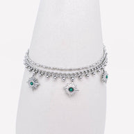 Triple Stars Pendant Double Stainless Steel Chain Bracelet