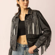Midnight Maverick Fringe Leather Jacket