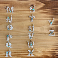 Beautiful Handmade Sterling Silver and Turquoise Letter Pendant
