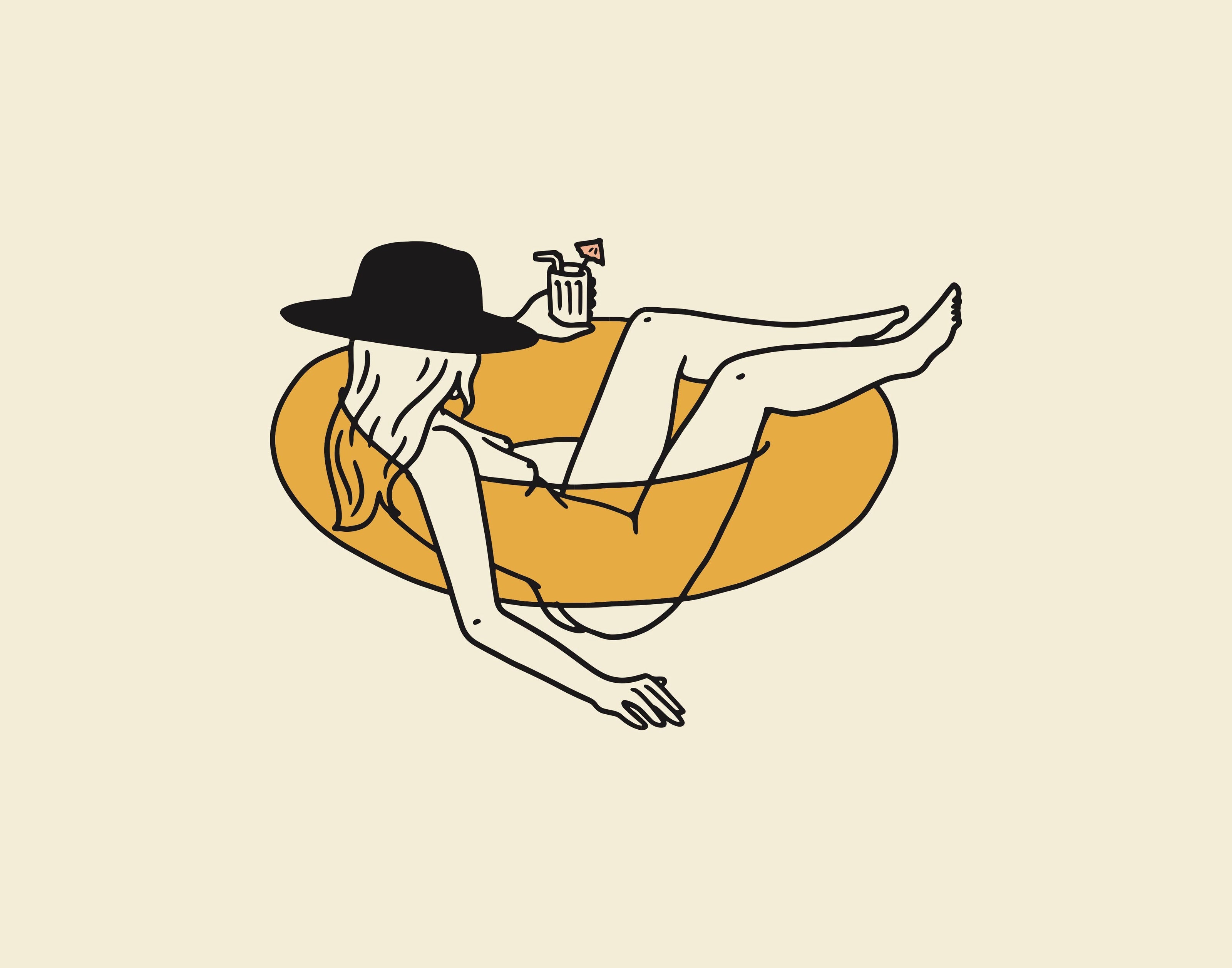 Float Cowgirl Minimal Western Art Print