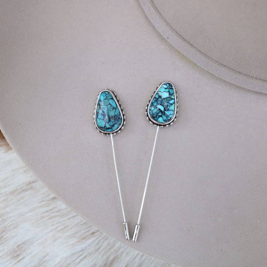 Blue Matrix Hat Pin