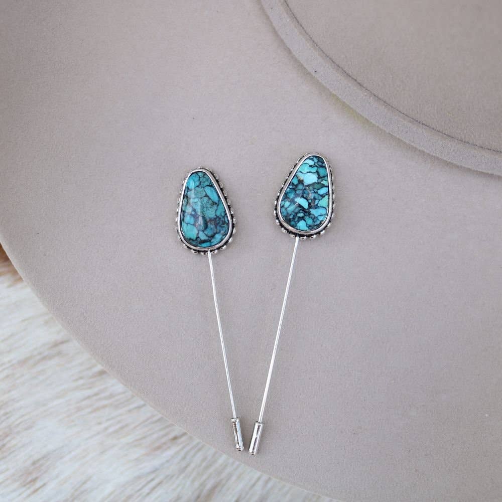 Blue Matrix Hat Pin