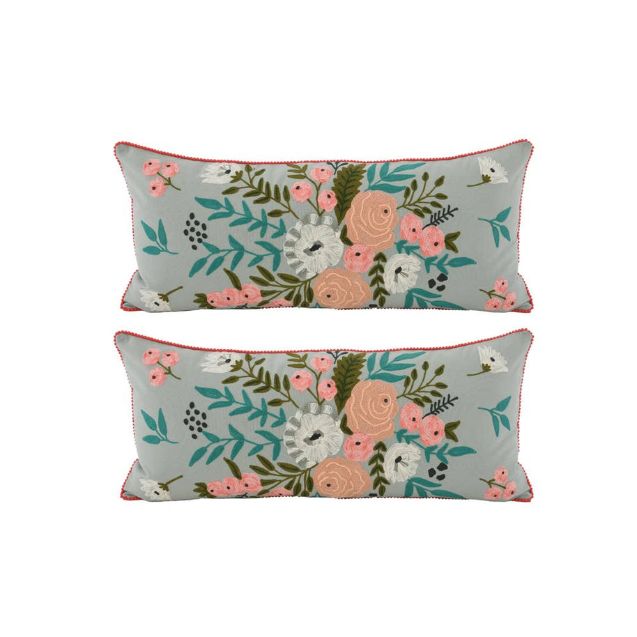 Floral Retro Canvas Pillow  16X36