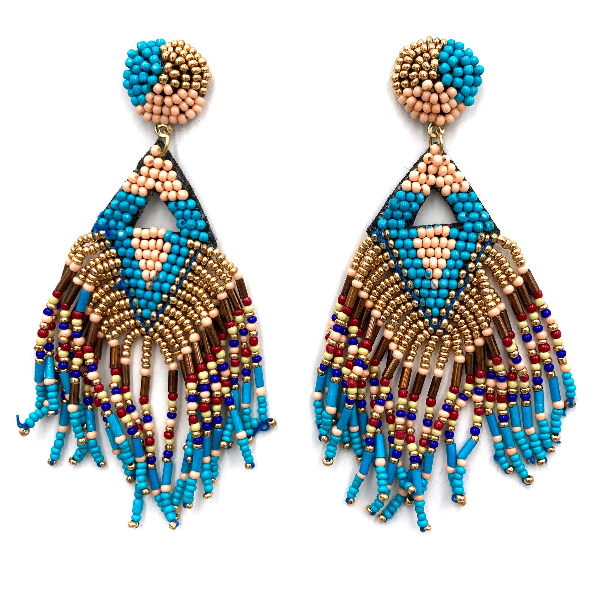 Fringe Seed Bead Dangle Earrings