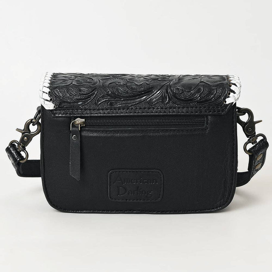 Black & White Tooled Leather Purse