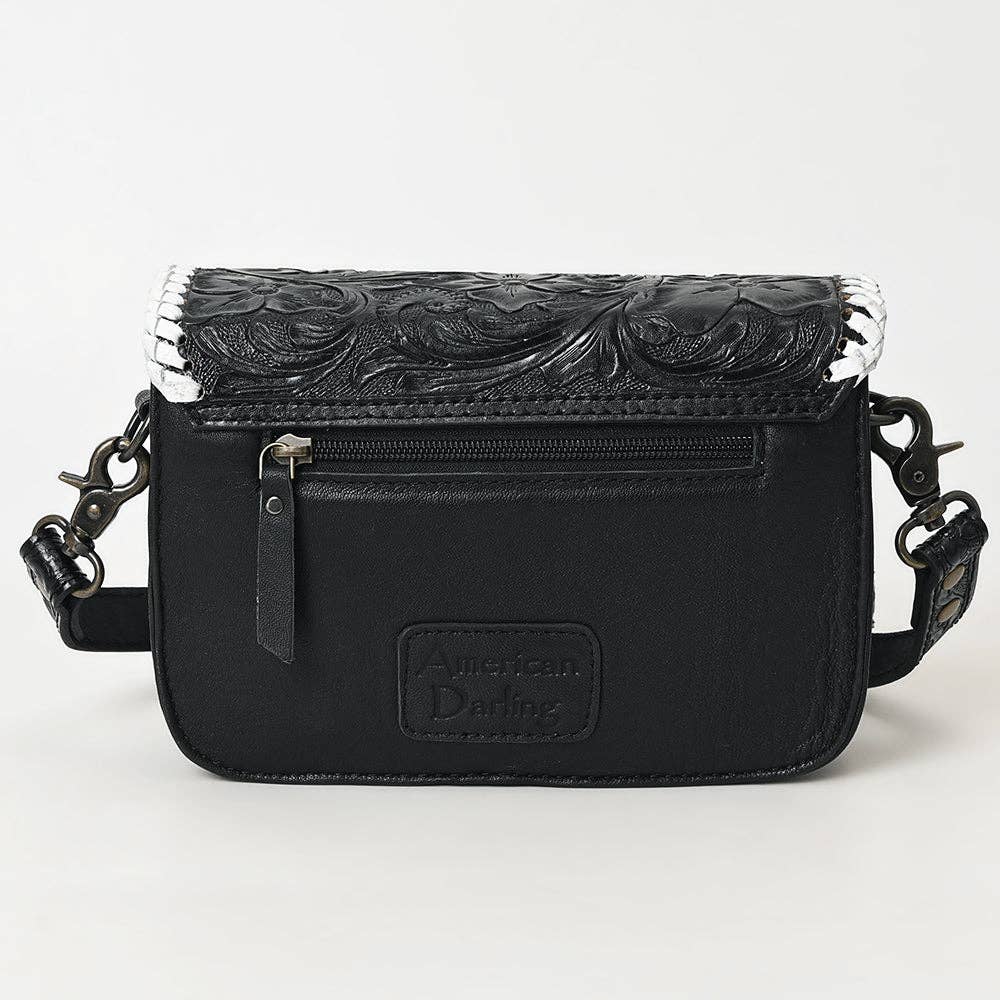 Black & White Tooled Leather Purse