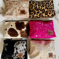 Western Cowhide Makeup Bag Travel