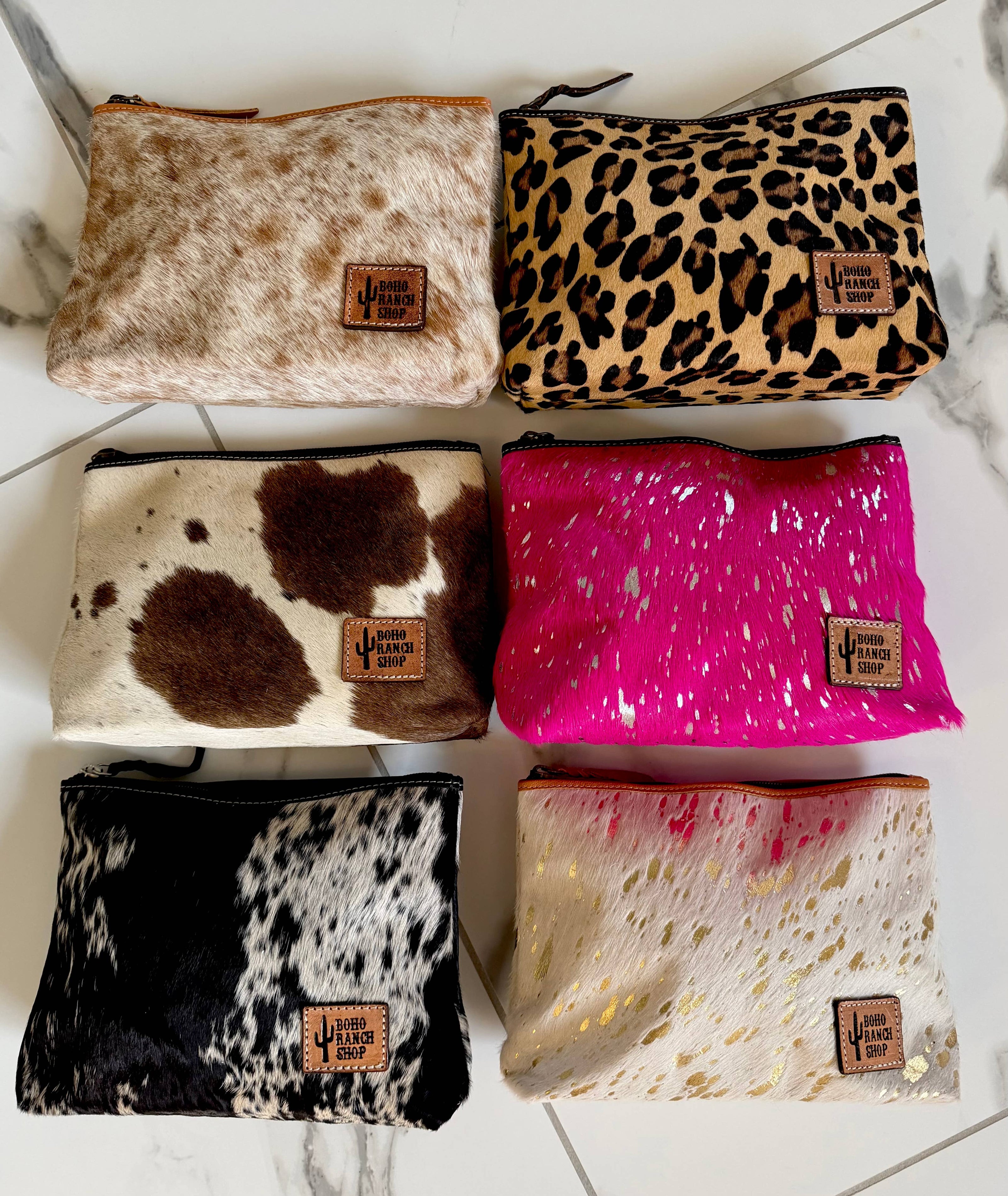 Western Cowhide Makeup Bag Travel