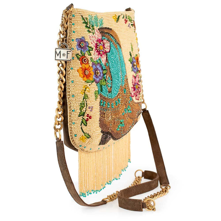 Hand-Beaded Cowboy Boots Crossbody