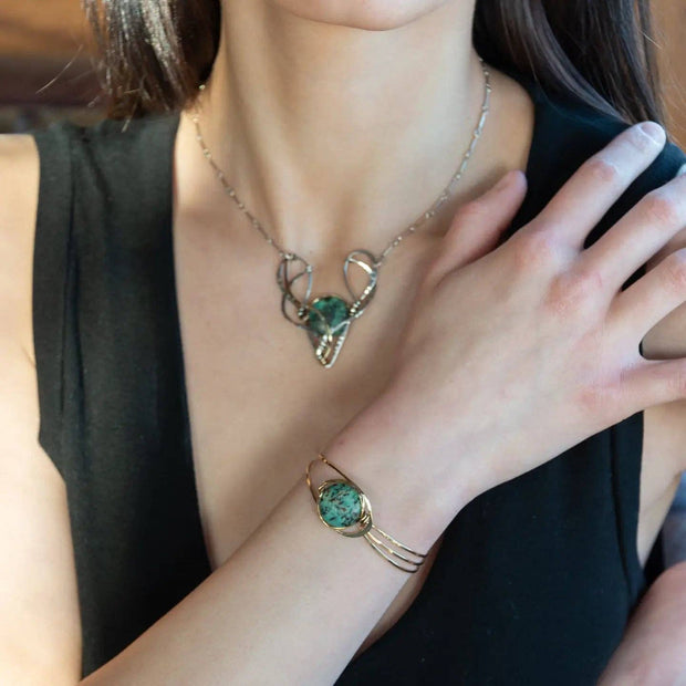 Handmade Turquoise Moon Bracelet