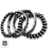 Silver cuff bracelet set