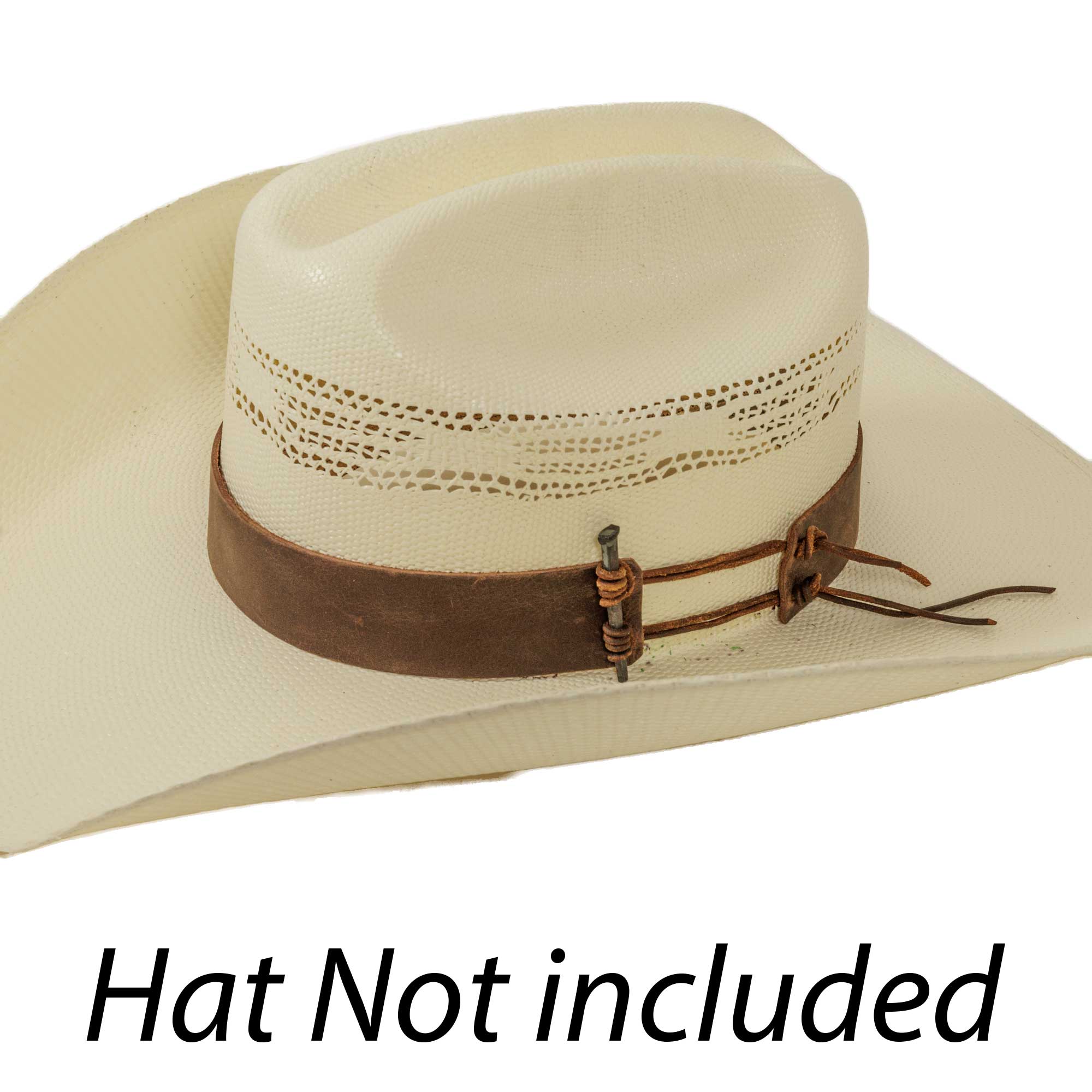 Genuine Leather Hat Band - Style Rawhide