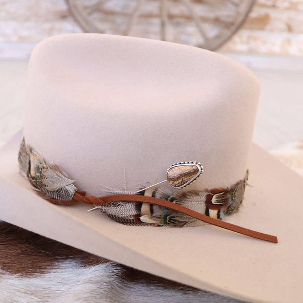 Brown Jasper Hat Pin